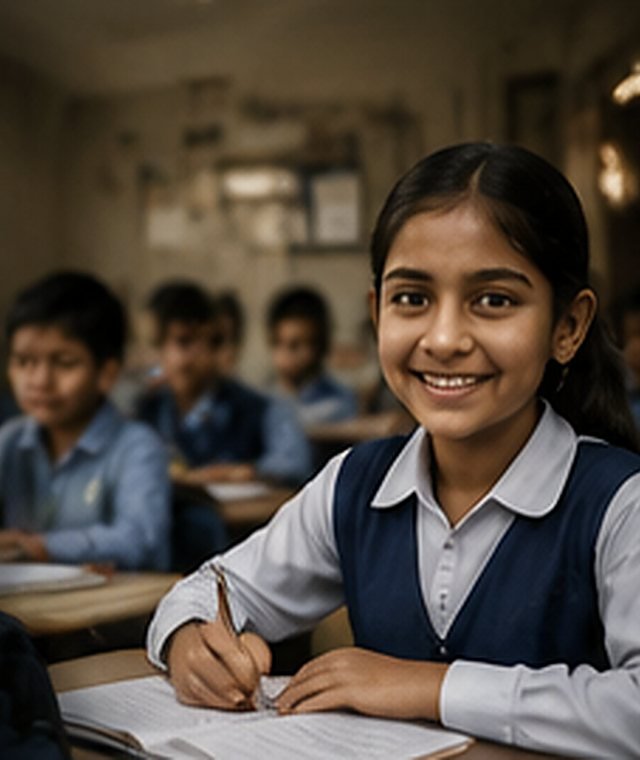 A student supported by the Al Raad Welfare education programme